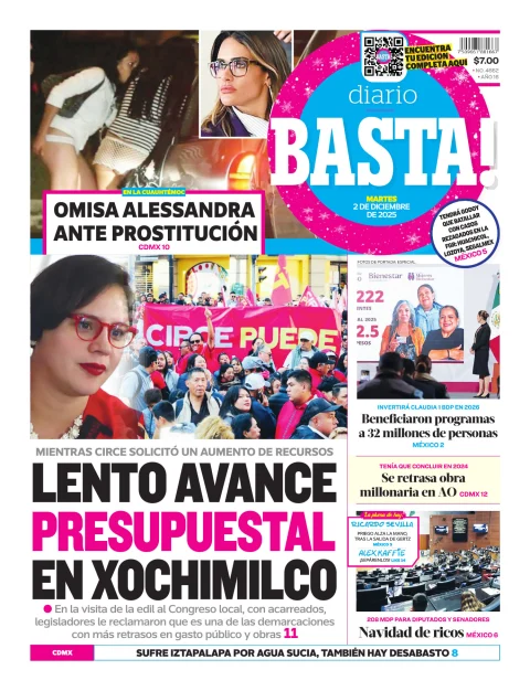 Portada de Basta! (portada) del martes, 2 de diciembre de 2025