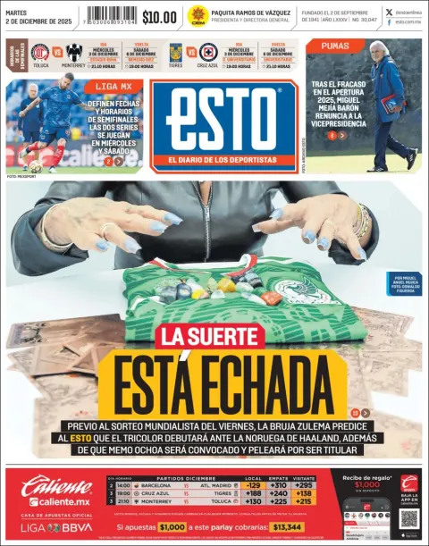 Portada de Esto del martes, 2 de diciembre de 2025
