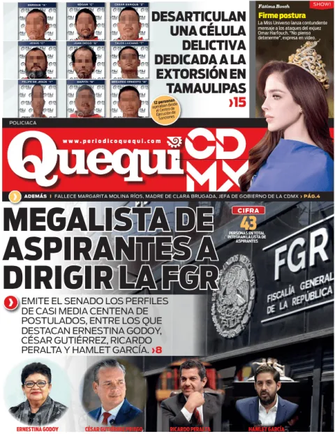 Portada de Quequi CDMX (contraportada) del martes, 2 de diciembre de 2025