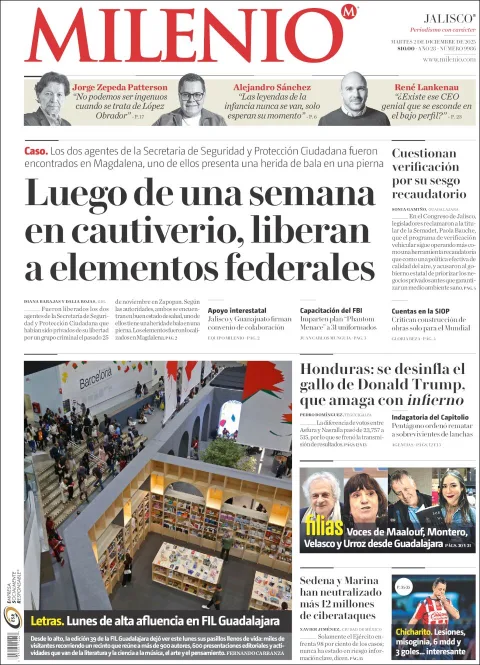 Portada de Milenio Jalisco del martes, 2 de diciembre de 2025