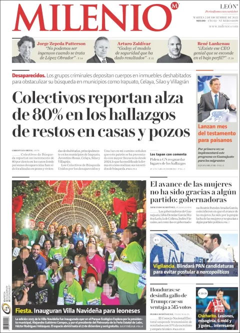 Portada de Milenio Leon del martes, 2 de diciembre de 2025