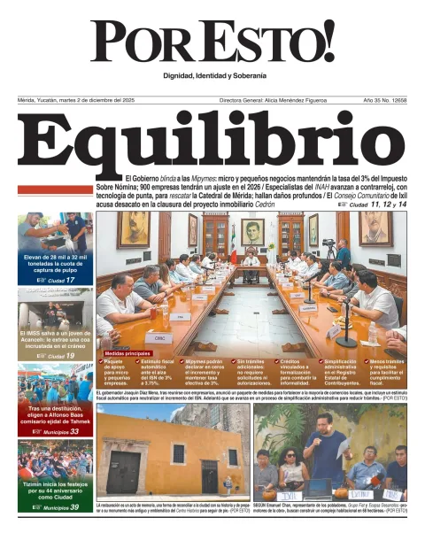 Portada de Por Esto (merida, Yucatan) del martes, 2 de diciembre de 2025
