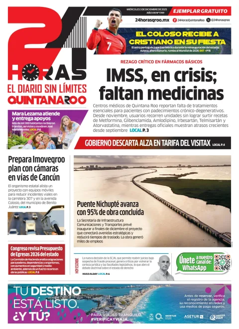 Portada de 24 Horas Quintana Roo