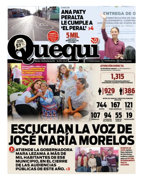 Portada de Quequi del miércoles, 3 de diciembre de 2025