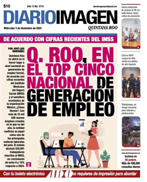 Portada de Diario Imagen Quintana Roo del miércoles, 3 de diciembre de 2025