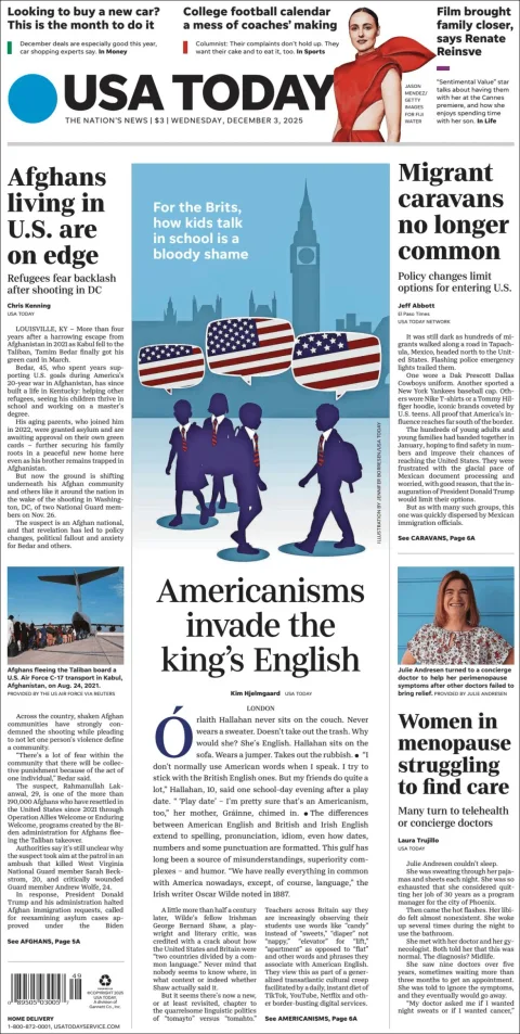 Portada de Usa Today