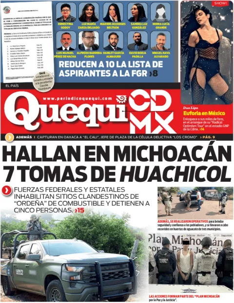 Portada de Quequi CDMX (contraportada) del miércoles, 3 de diciembre de 2025
