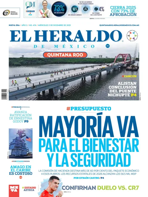Portada de El Heraldo de Mexico - Quintana Roo