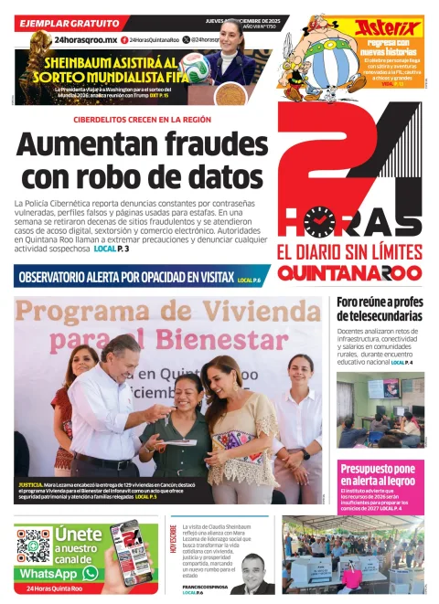 Portada de 24 Horas Quintana Roo