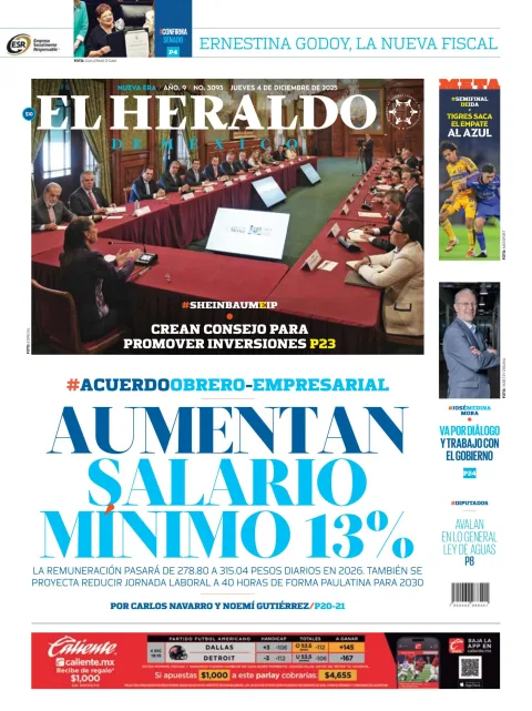 Portada de El Heraldo de Mexico