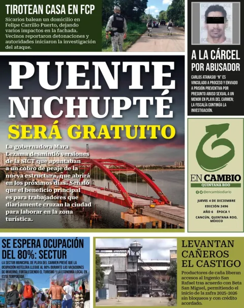Portada de En Cambio - Quintana Roo (contraportada) del jueves, 4 de diciembre de 2025