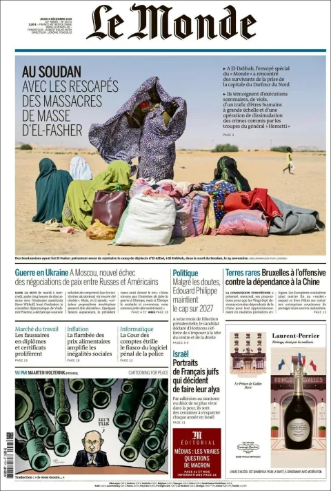 Portada de Le Monde del jueves, 4 de diciembre de 2025