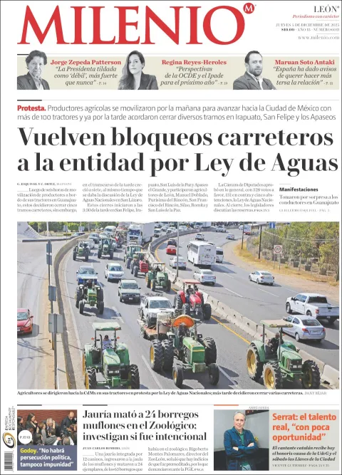 Portada de Milenio Leon del jueves, 4 de diciembre de 2025