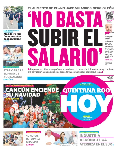 Portada de Quintana Roo Hoy (portada)