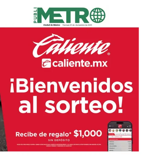 Portada de Publimetro Nacional del viernes, 5 de diciembre de 2025