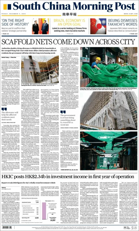Portada de South China Morning Post del 2025-12-05