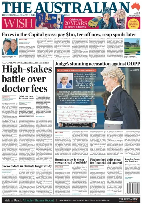 Portada de The Australian