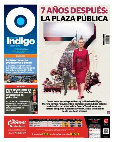 Portada de Reporte Indigo Guadalajara del viernes, 5 de diciembre de 2025