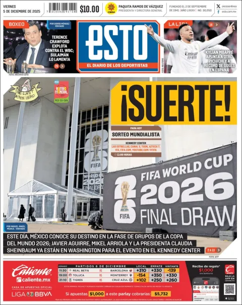 Portada de Esto del viernes, 5 de diciembre de 2025