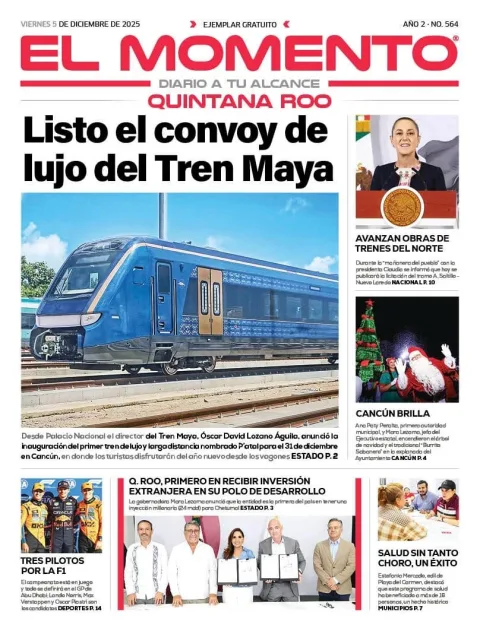 Portada de El Momento Quintana Roo del viernes, 5 de diciembre de 2025