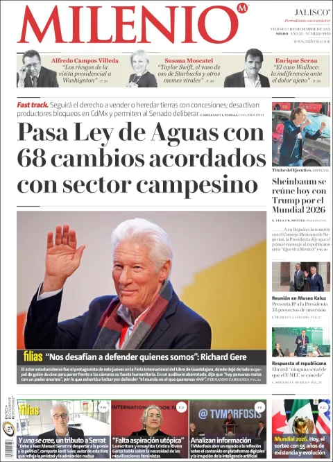Portada de Milenio Jalisco del viernes, 5 de diciembre de 2025