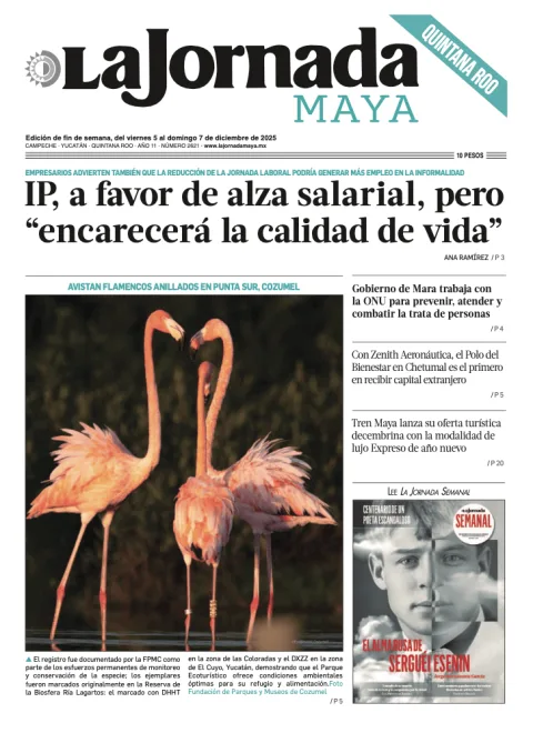 Portada de La Jornada Maya Quintana Roo del viernes, 5 de diciembre de 2025