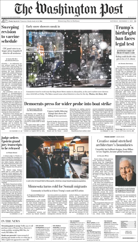 Portada de The Washington Post