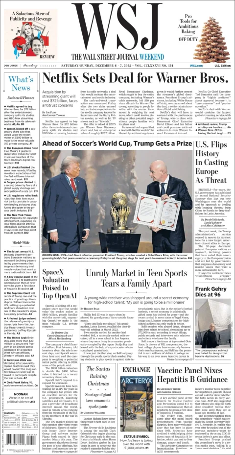 Portada de The Wall Street Journal