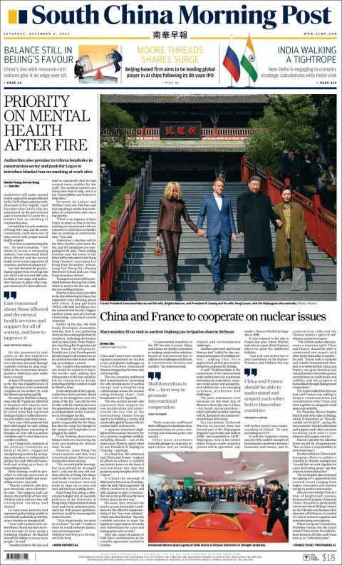 Portada de South China Morning Post del 2025-12-06