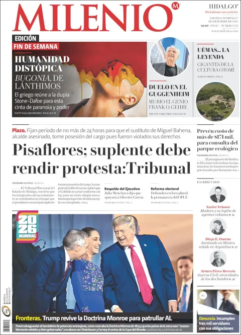 Portada de Milenio Hidalgo del sábado, 6 de diciembre de 2025