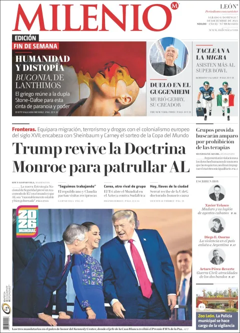 Portada de Milenio Leon del sábado, 6 de diciembre de 2025