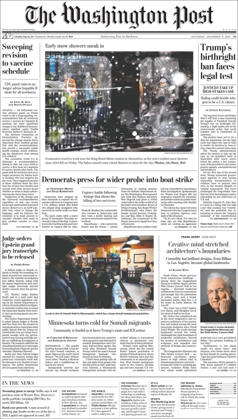 Portada de The Washington Post