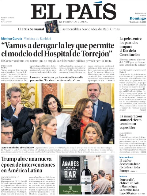 Portada de El Pais