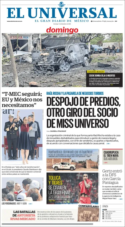 Portada de El Universal