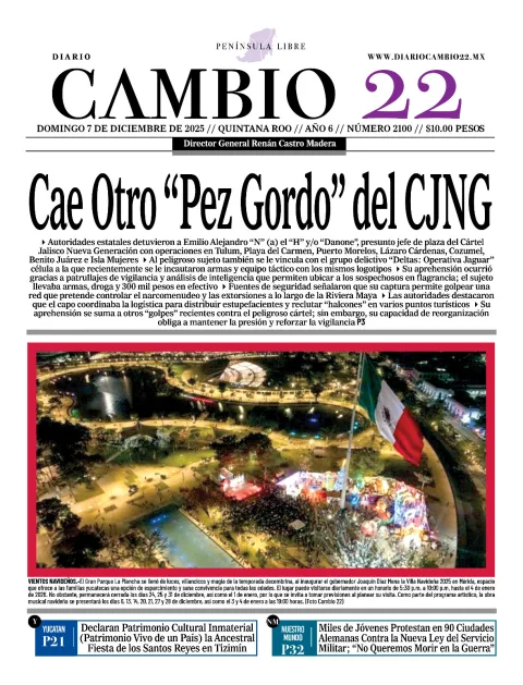 Portada de Diario Cambio 22 (contraportada)