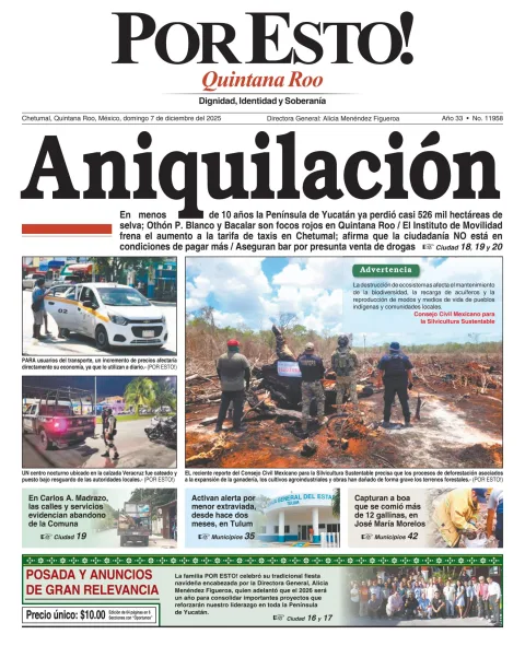 Portada de Por Esto (quintana Roo Chetumal)