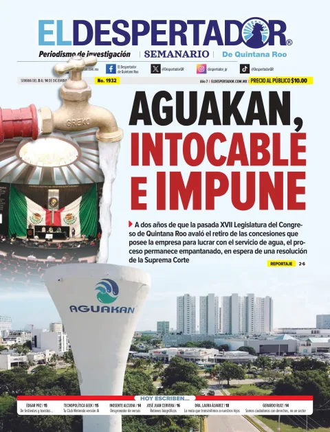 Portada de El Despertador de Quintana Roo del lunes, 8 de diciembre de 2025