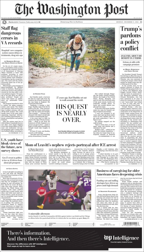 Portada de The Washington Post