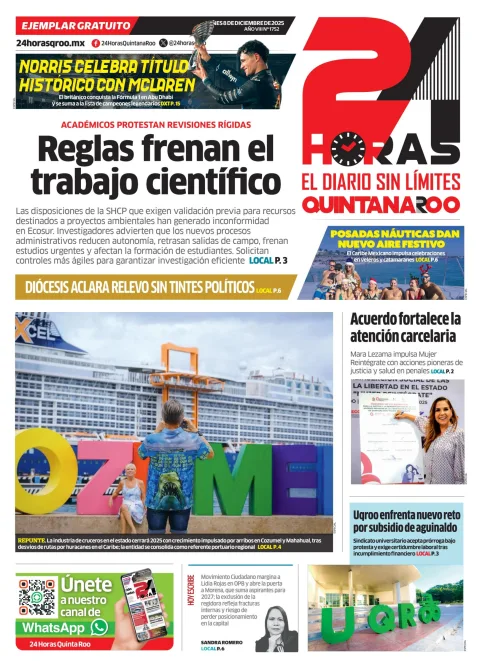 Portada de 24 Horas Quintana Roo