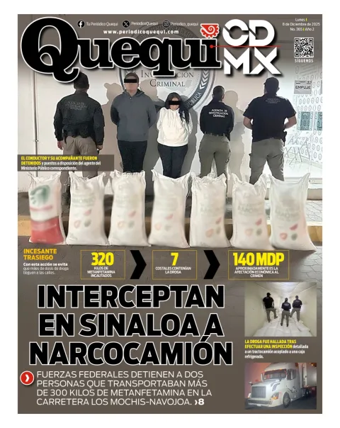 Portada de Quequi CDMX del lunes, 8 de diciembre de 2025