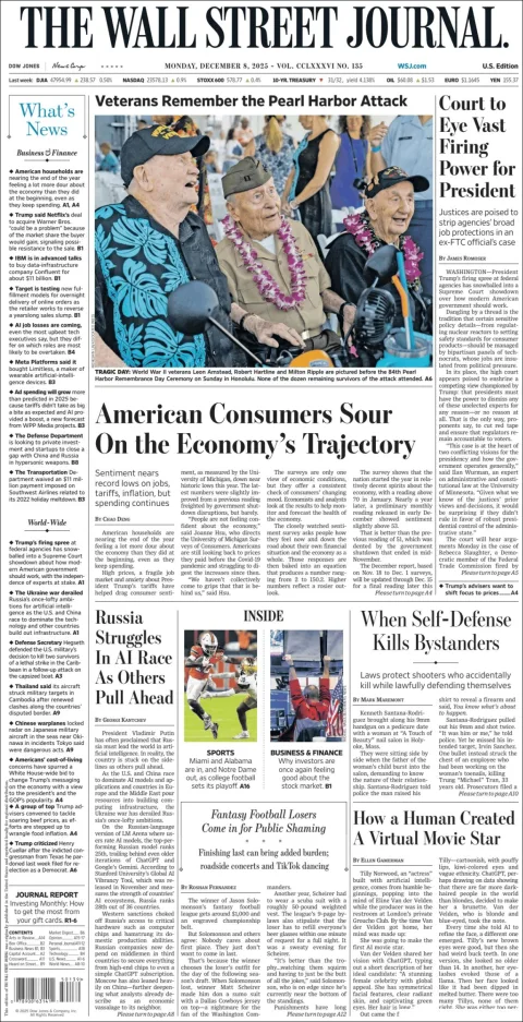 Portada de The Wall Street Journal