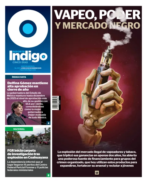 Portada de Reporte Indigo Nacional del lunes, 8 de diciembre de 2025