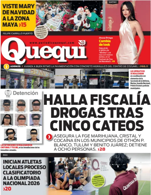 Portada de Quequi (contraportada) del lunes, 8 de diciembre de 2025