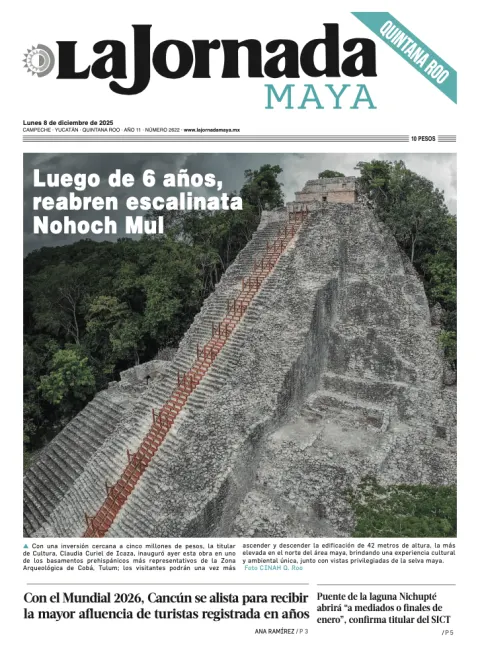 Portada de La Jornada Maya Quintana Roo del lunes, 8 de diciembre de 2025