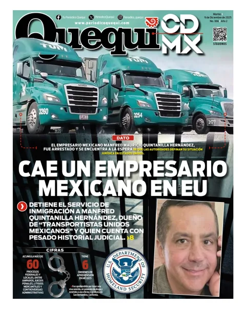 Portada de Quequi CDMX del martes, 9 de diciembre de 2025