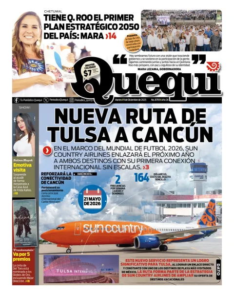 Portada de Quequi del martes, 9 de diciembre de 2025