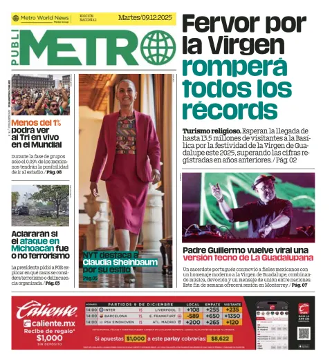 Portada de Publimetro Monterrey del 2025-12-09