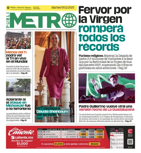 Portada de Publimetro Puebla del 2025-12-09