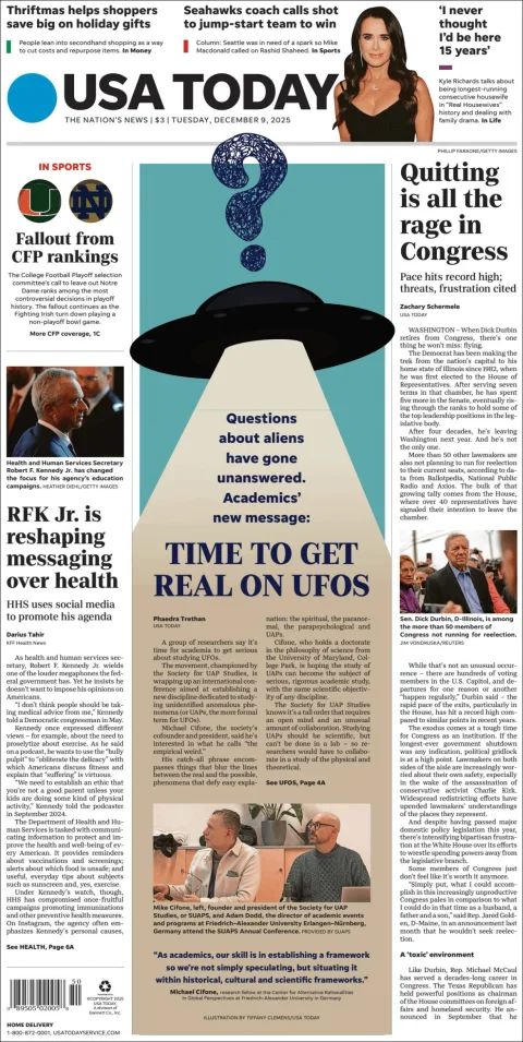Portada de Usa Today