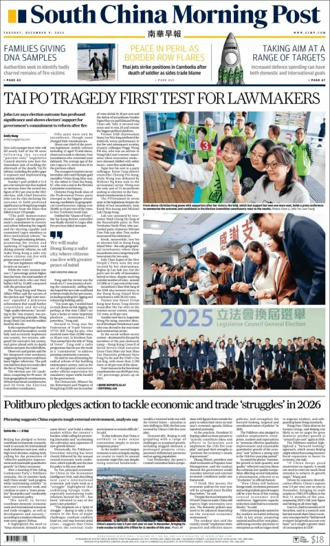 Portada de South China Morning Post del 2025-12-09